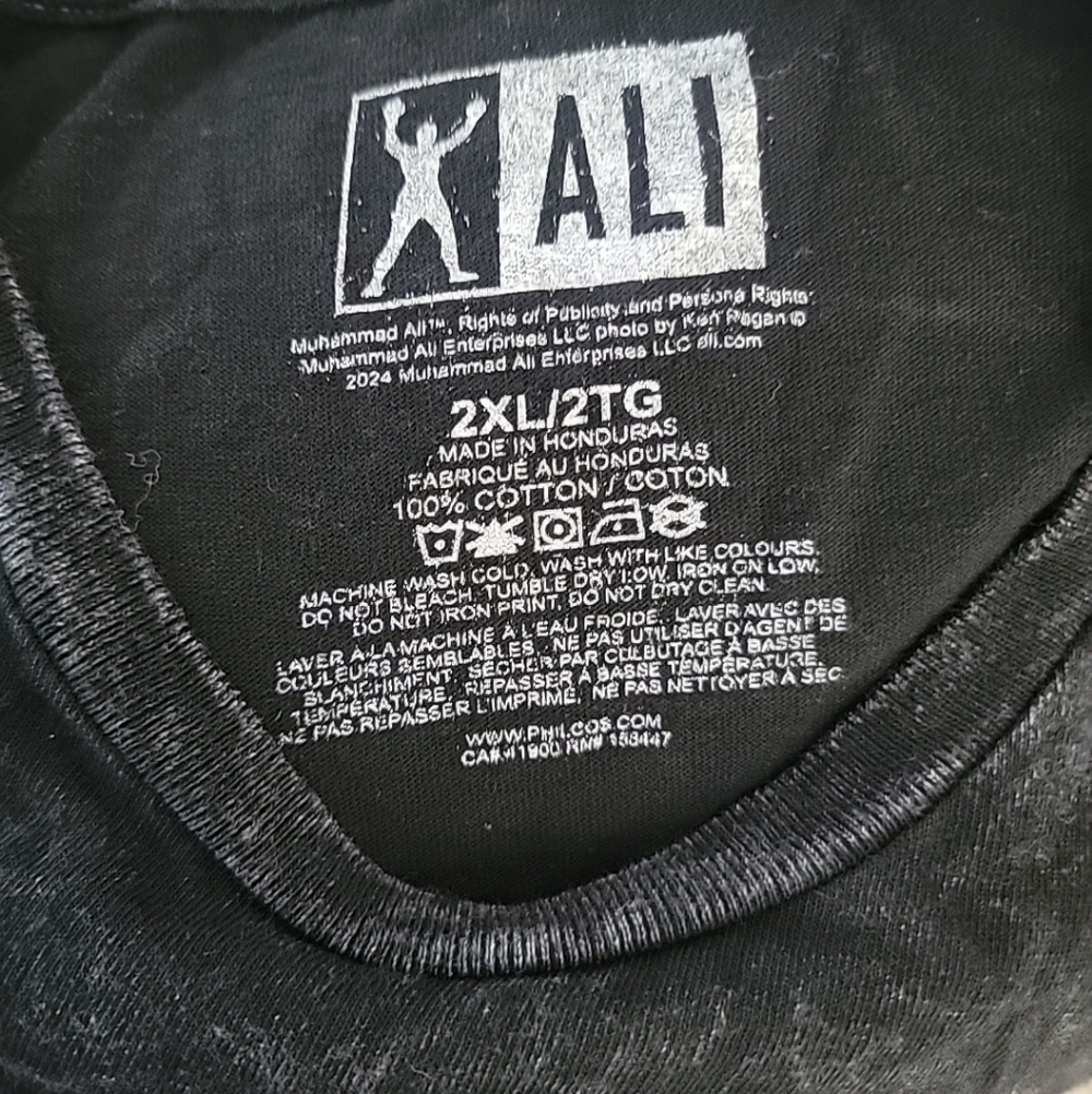 Mens Muhammad Ali Short Sleeve Graphic T-Shirt Size XXL Black 100% Cotton - Picture 4 of 4
